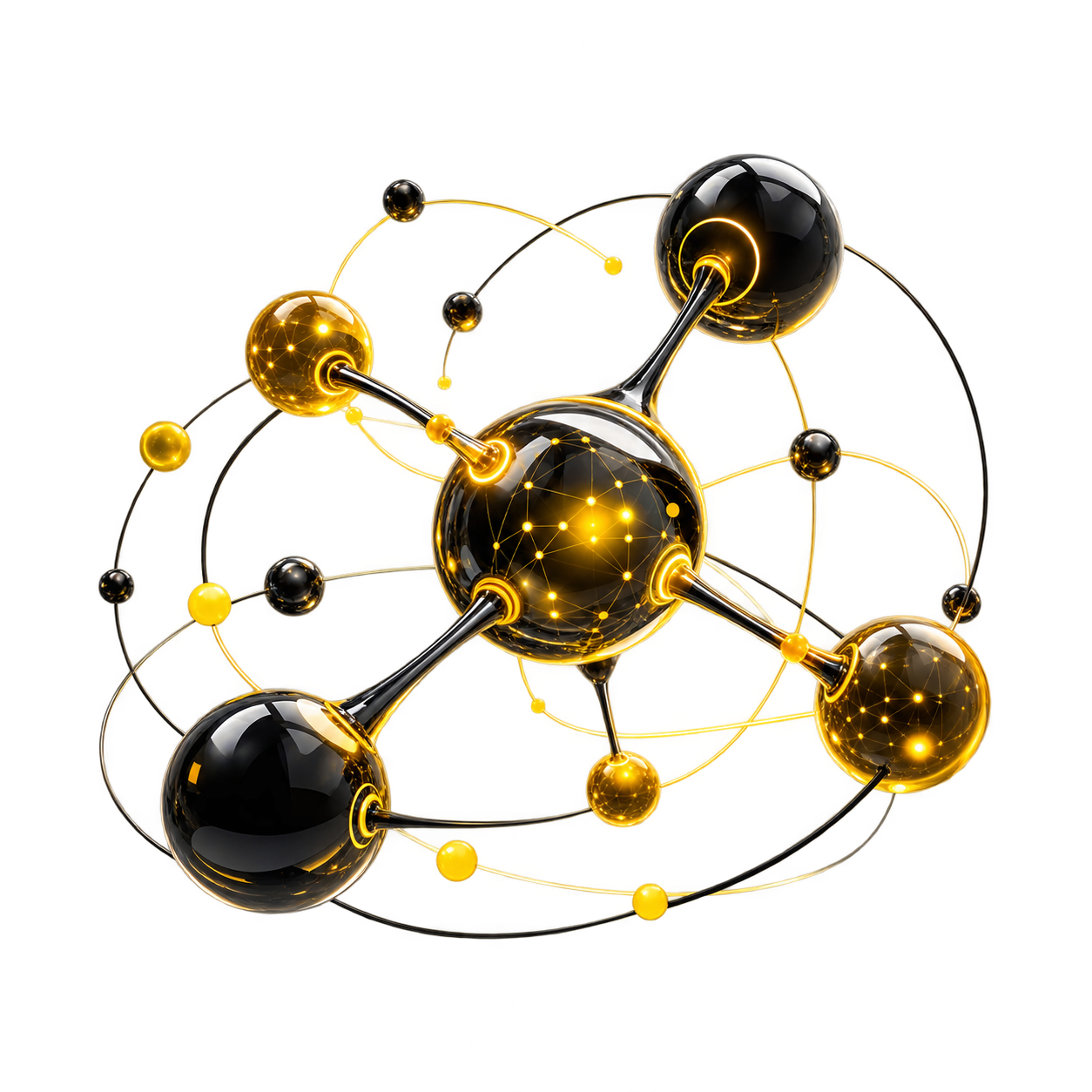 Black and gold connection network illustration