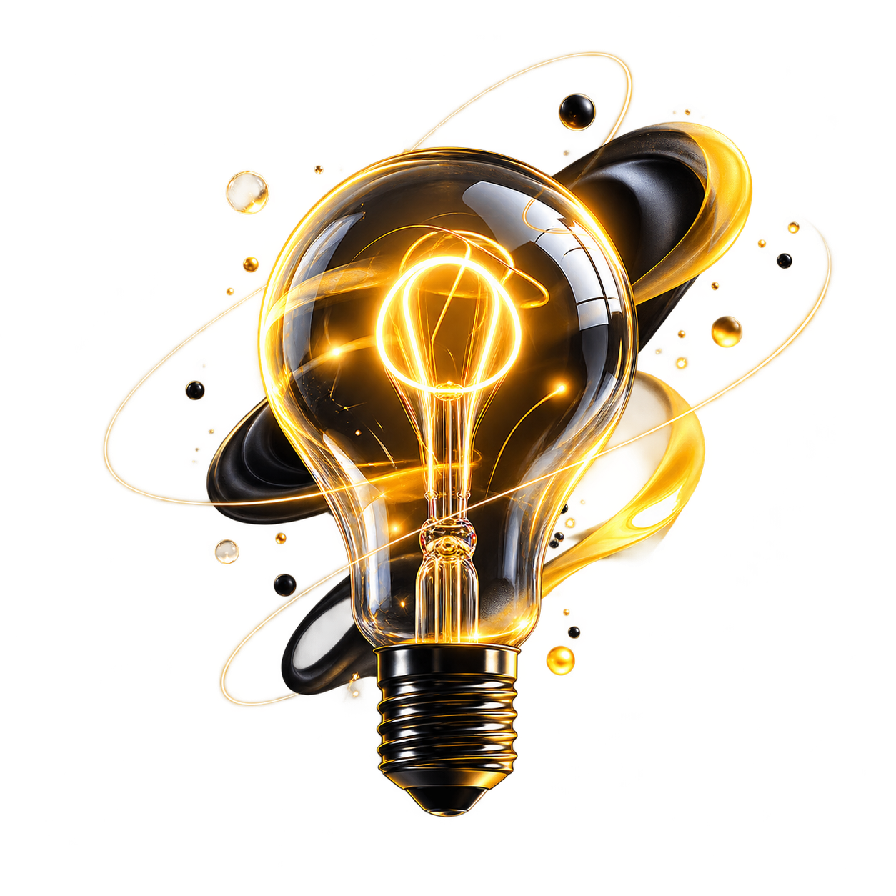 Glowing lightbulb creativity illustration